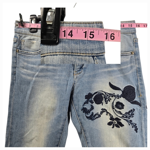 Anthropologie Pilcro Hyphen Floral Embroidered Jeans - Picture 12 of 15